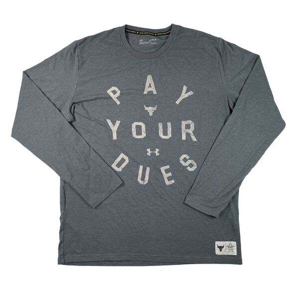 Under Armour Other - Under Armour Project Rock Mens XL Gray Long Sleeve Pay Your Dues Shirt